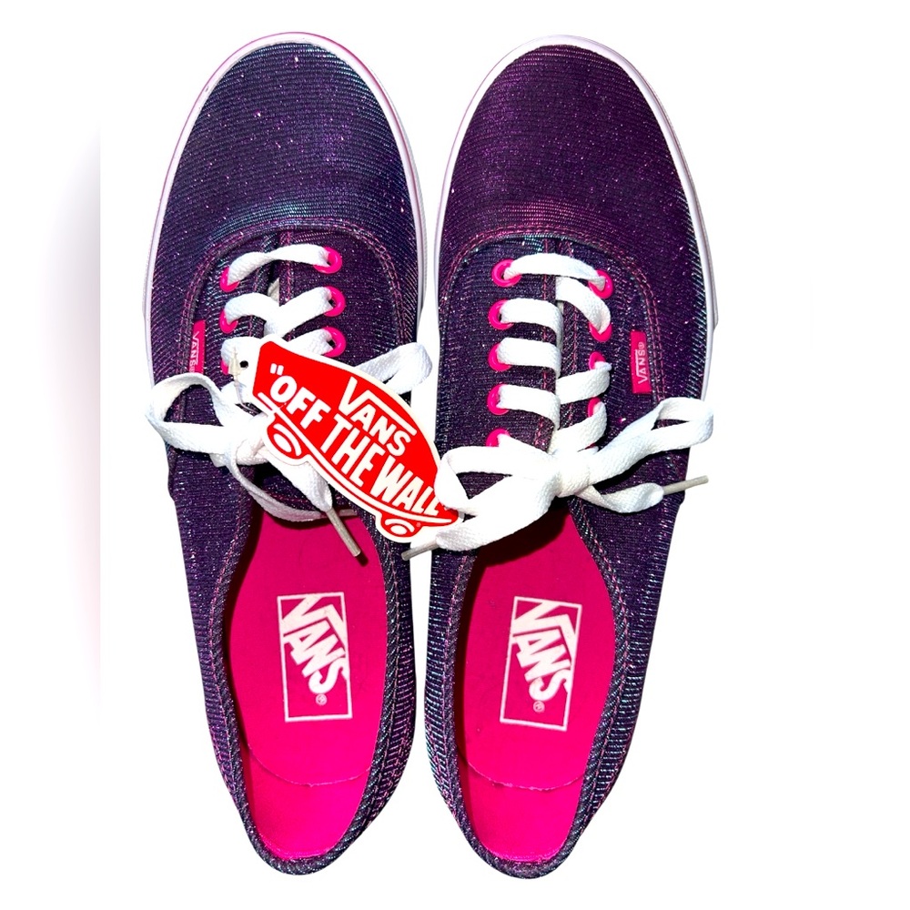 Vans Authentic unisex magenta shimmer skate shoe US women’s 10.5/men’s 9
